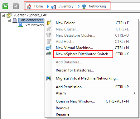 vsphere creare nuovo distributed v switch1